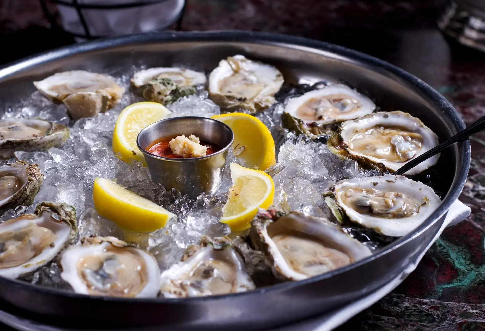 Fresh raw oysters